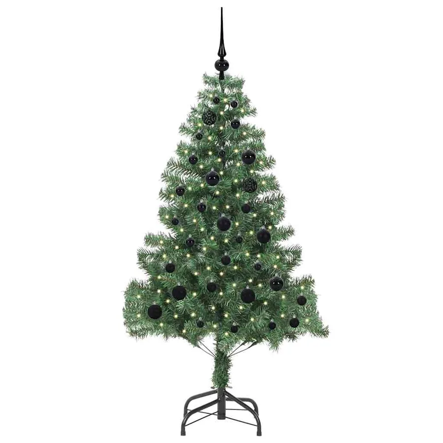 Sapin de Noël avec 150 LED avec support Vert 150 cm PVC - 3