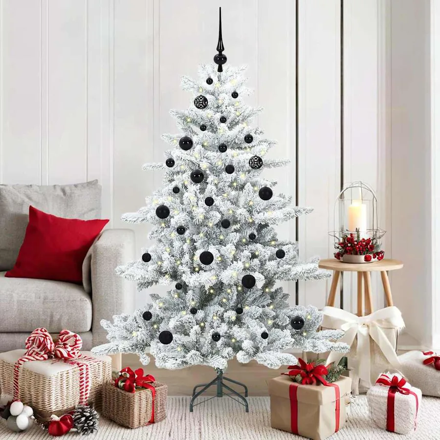 Sapin de Noël Artificiel à Branches Articulées Blanc 150 cm