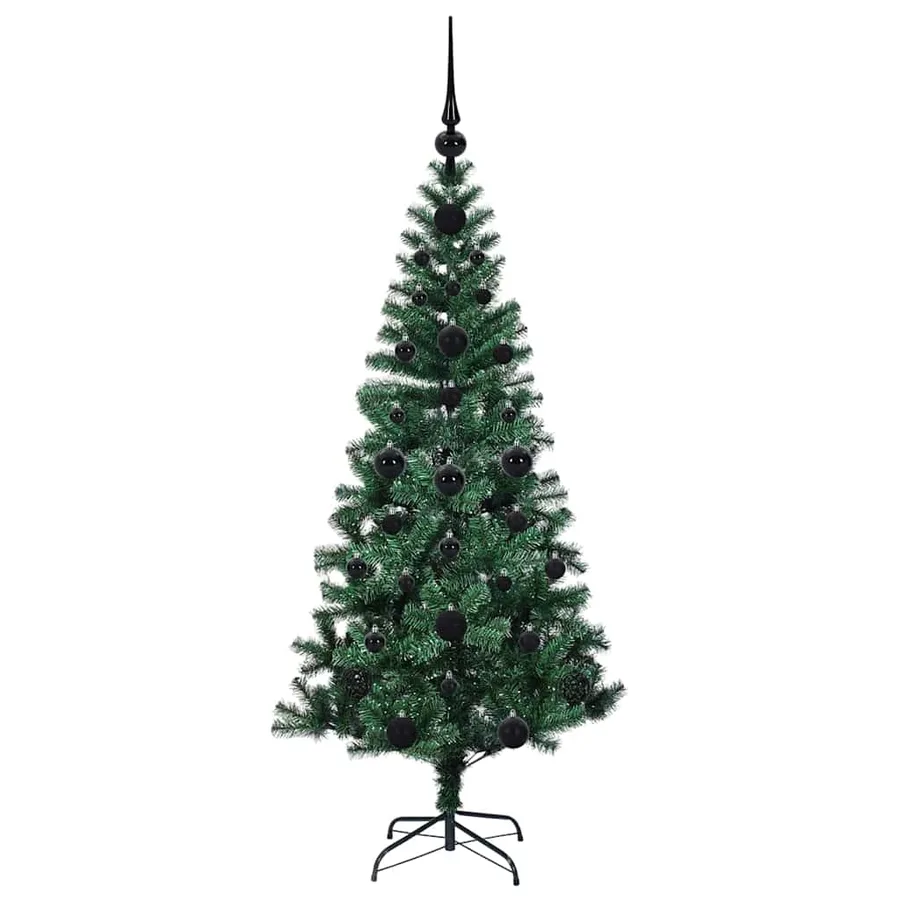 Sapin de Noël artificiel pré-éclairé Vert 120 cm PVC et métal - 4
