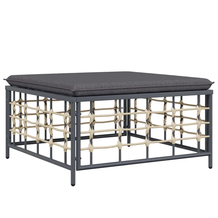 Salon de jardin 6 pcs avec coussins anthracite résine tressée - 6