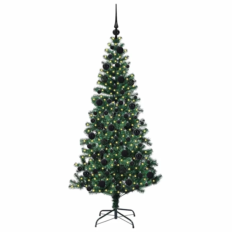Sapin de Noël artificiel pré-éclairé Vert 180 cm PVC et métal - 3