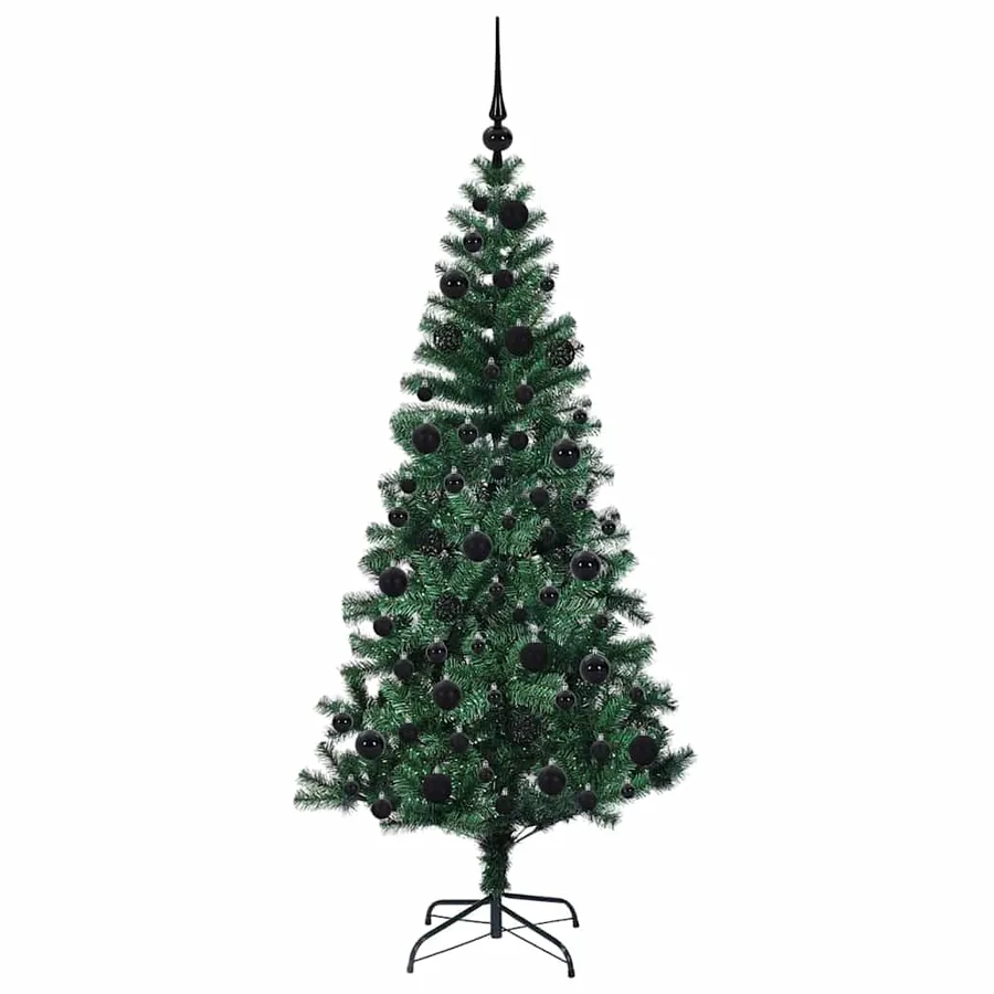 Sapin de Noël artificiel pré-éclairé Vert 180 cm PVC et métal - 4