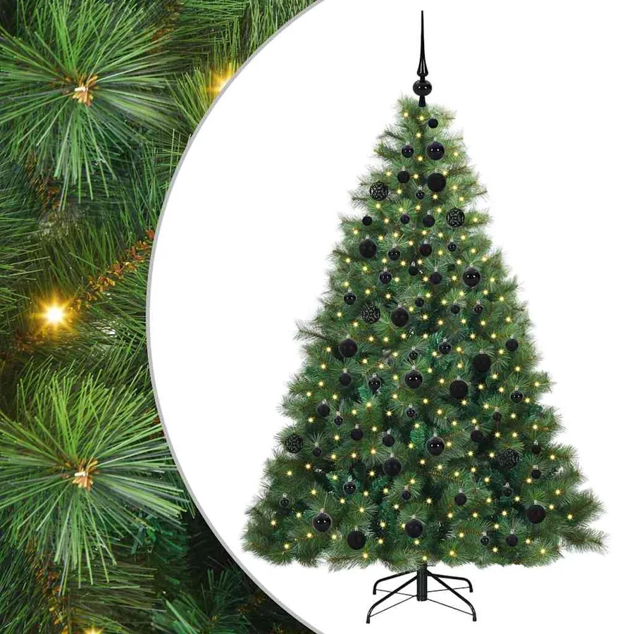 Sapin de Noël artificiel avec 300 LED Vert 180 cm PE et PVC - 2