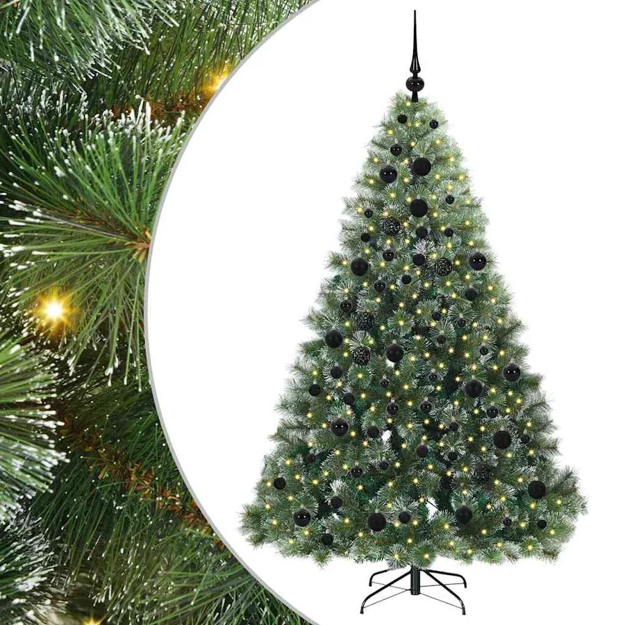Sapin de Noël artificiel avec 300 LED Vert 180 cm PE et PVC - 2