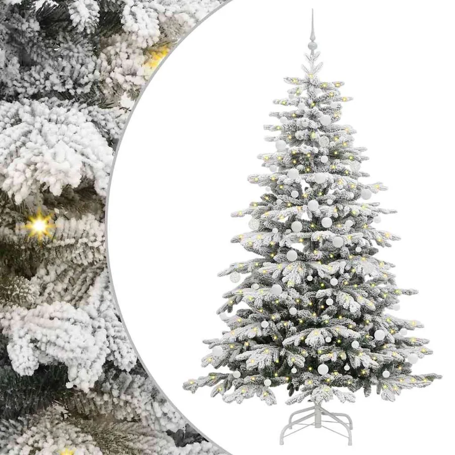 Sapin de Noël Artificiel à Branches Articulées Blanc 210 cm - 2