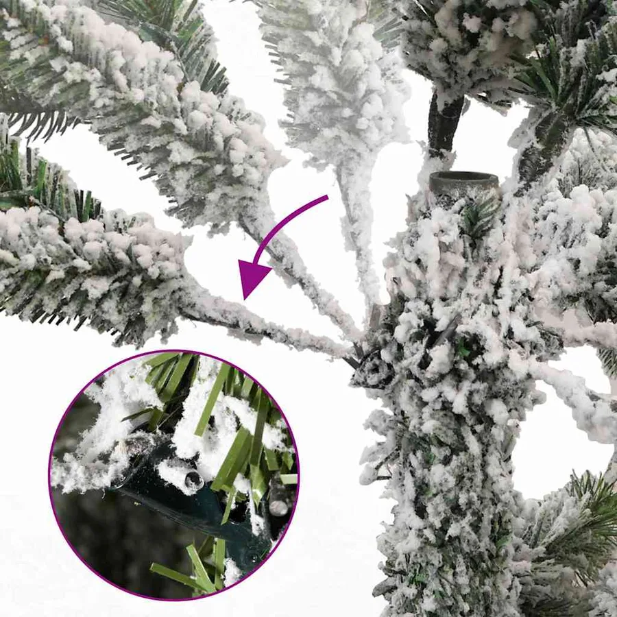 Sapin de Noël artificiel Vert et blanc 210 cm PVC et métal - 15