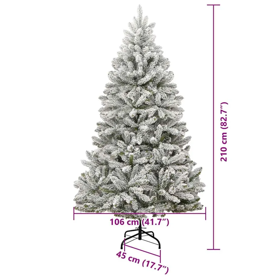 Sapin de Noël artificiel Vert et blanc 210 cm PVC et métal - 17