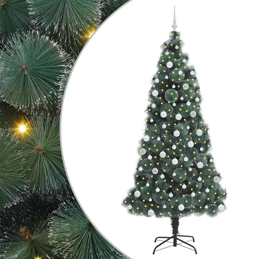 Sapin de Noël artificiel pré-éclairé avec ensemble de boules - 2