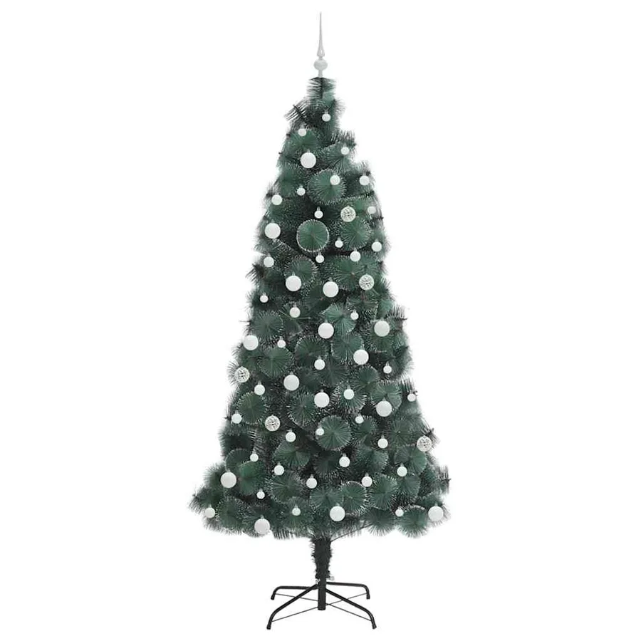 Sapin de Noël artificiel pré-éclairé avec ensemble de boules - 4
