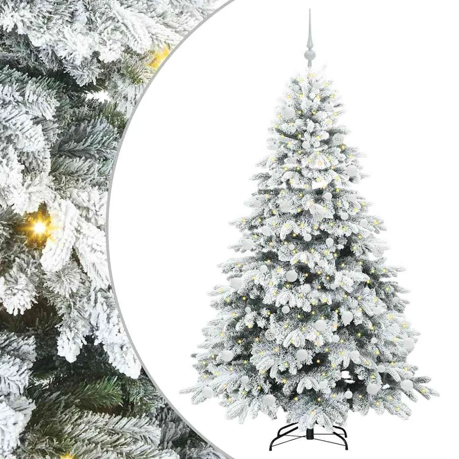 Sapin de Noël artificiel avec 300 LED Blanc 180 cm PE et PVC - 2