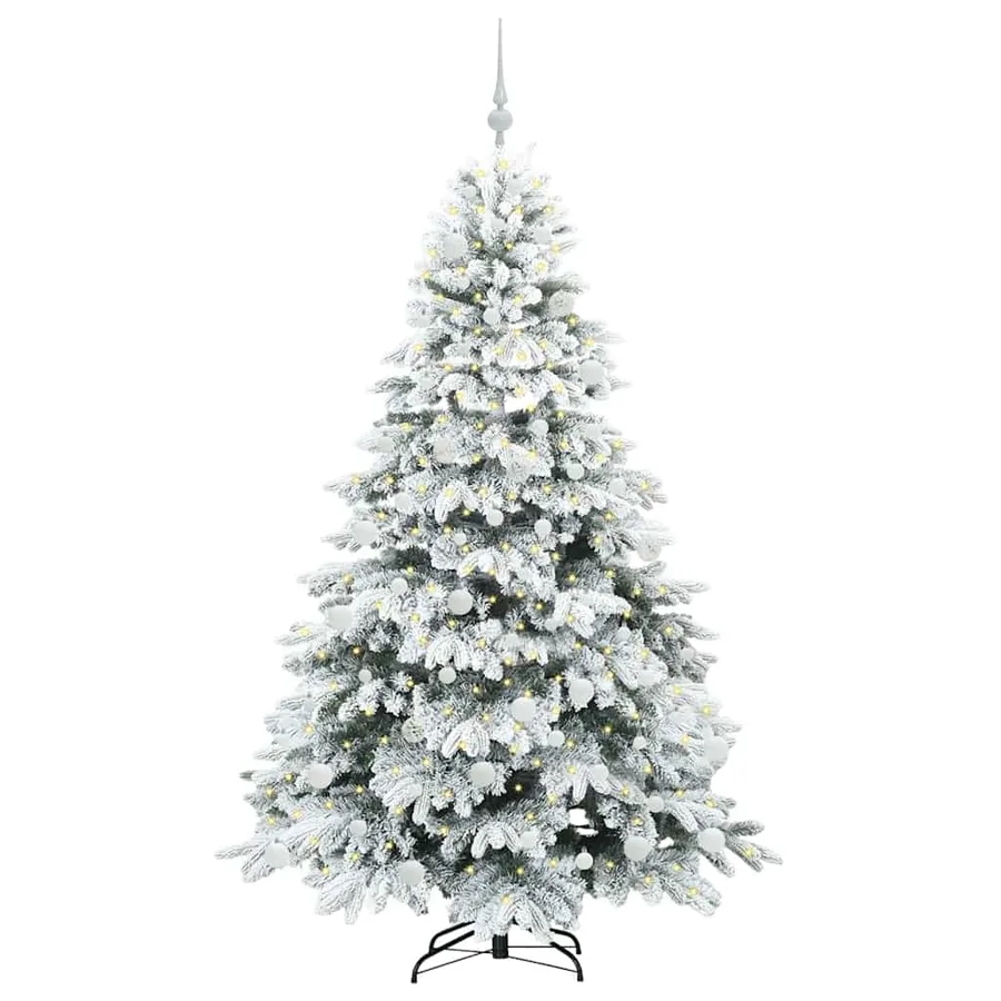 Sapin de Noël artificiel avec 300 LED Blanc 180 cm PE et PVC - 3