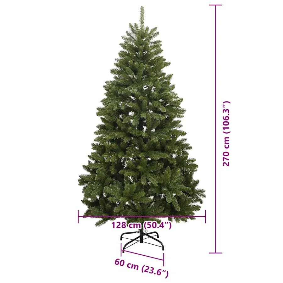 Sapin de Noël artificiel avec 300 LED Vert 270 cm PVC et métal - 16