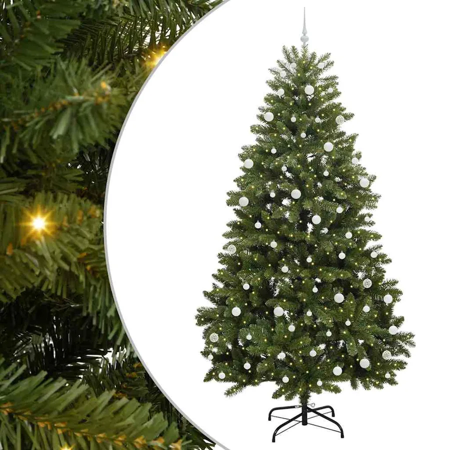 Sapin de Noël artificiel avec 300 LED Vert 270 cm PVC et métal - 2