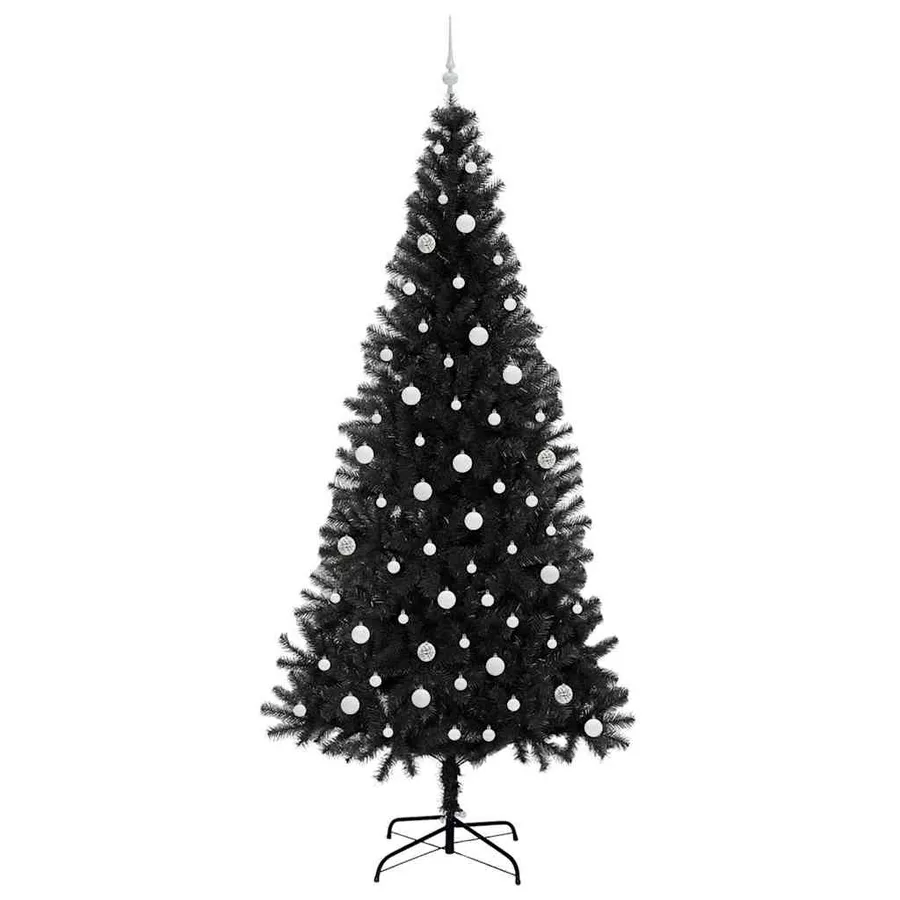 Sapin de Noël avec 300 LED avec support Noir 240 cm PVC - 4