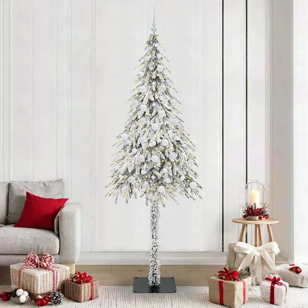 Sapin de Noël avec 300 LED Blanc 210 cm PE et Acier