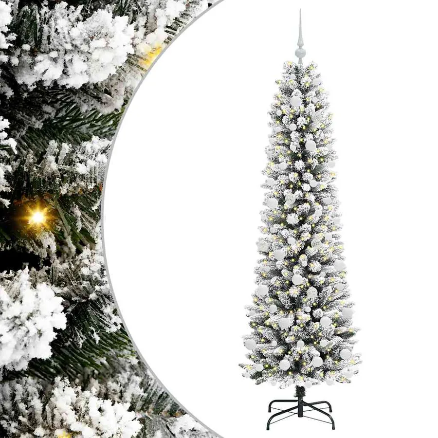 Sapin de Noël artificiel Blanc 180 cm PVC, métal et plastique - 2
