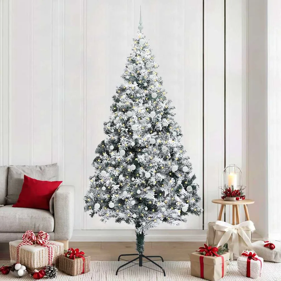 Sapin de Noël artificiel Blanc 240 cm PVC, Acier et Plastique