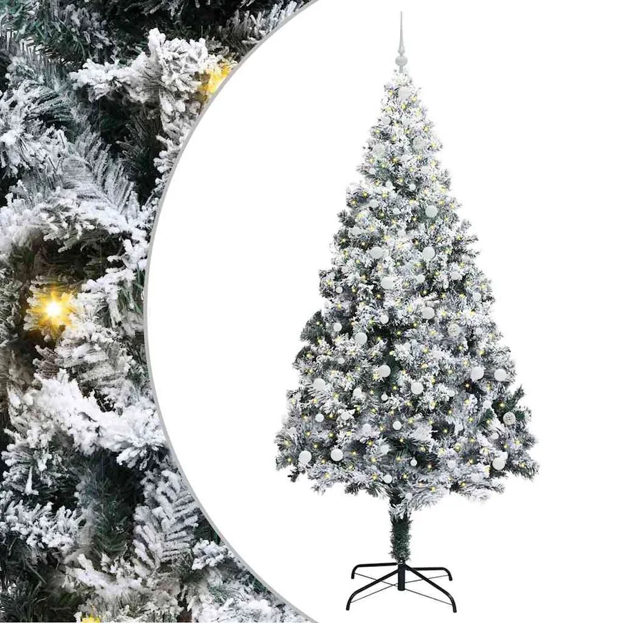 Sapin de Noël artificiel Blanc 240 cm PVC, Acier et Plastique - 2