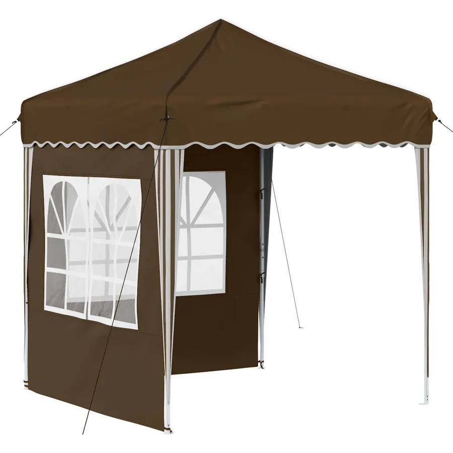 Tente de fête pop-up 195 x 195 x 245 cm Marron Tissu Oxford - 2