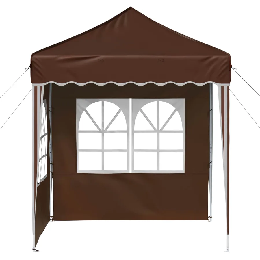 Tente de fête pop-up 195 x 195 x 245 cm Marron Tissu Oxford - 6