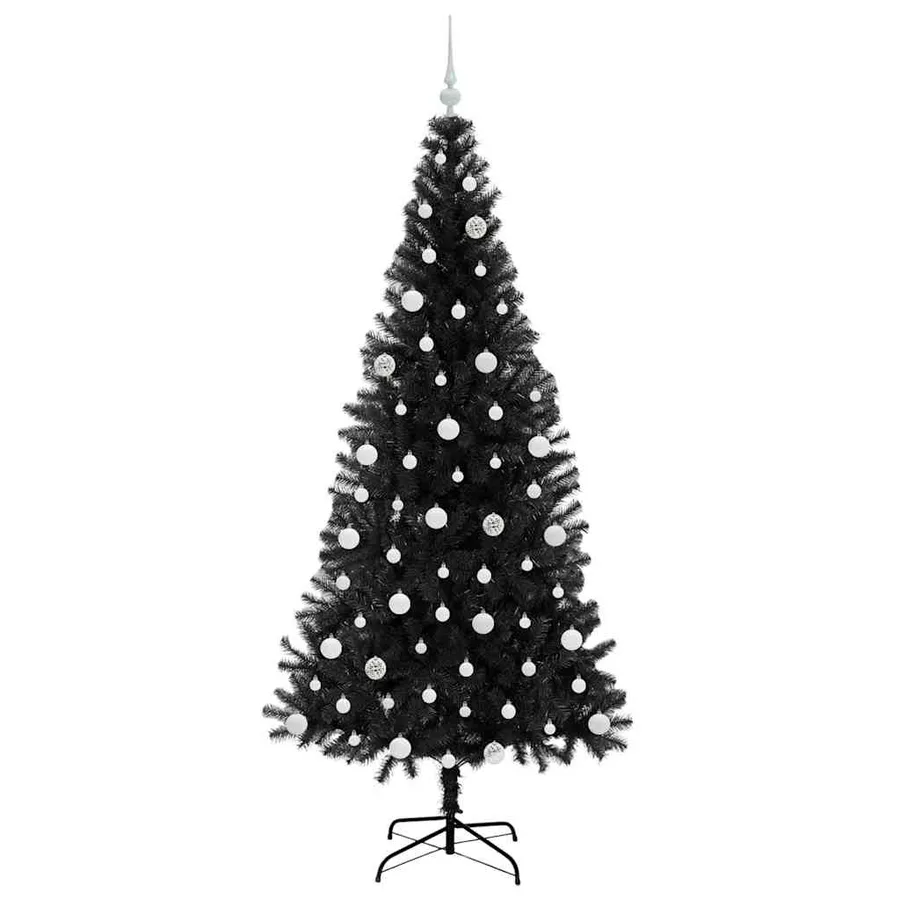 Sapin de Noël avec 300 LED avec support Noir 210 cm PVC - 4