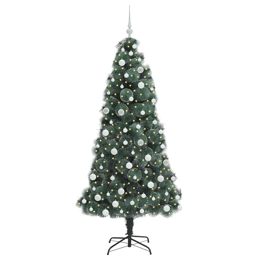 Sapin de Noël artificiel pré-éclairé avec ensemble de boules - 3