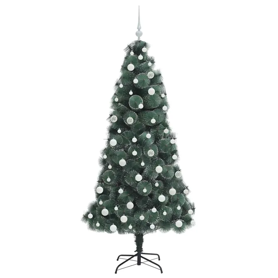Sapin de Noël artificiel pré-éclairé avec ensemble de boules - 4