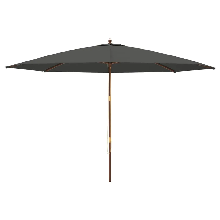 Parasol de jardin avec mât en bois anthracite 400x273 cm - 3