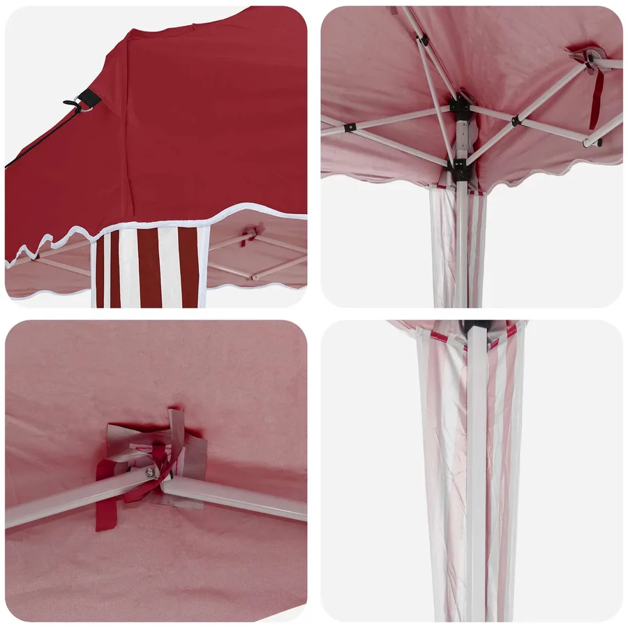 Tente de fête pop-up 195 x 195 x 245 cm Bordeaux Tissu Oxford - 9