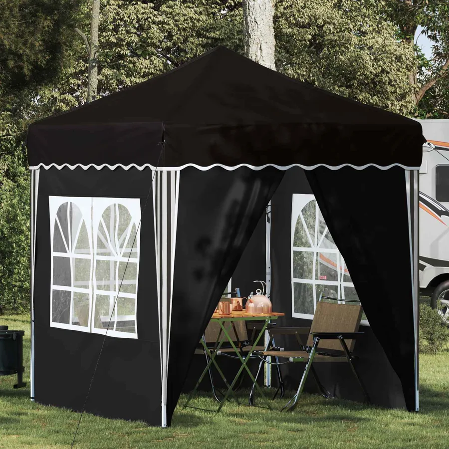 Tente de fête pop-up 195 x 195 x 245 cm Noir Tissu Oxford