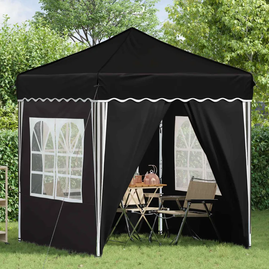 Tente de fête pop-up 195 x 195 x 245 cm Noir Tissu Oxford - 3