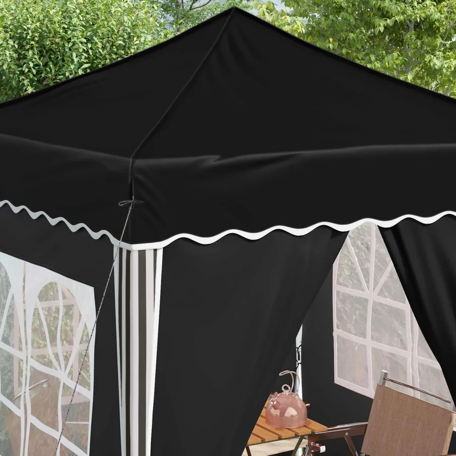 Tente de fête pop-up 195 x 195 x 245 cm Noir Tissu Oxford - 4