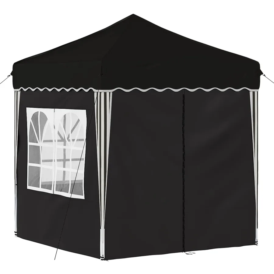 Tente de fête pop-up 195 x 195 x 245 cm Noir Tissu Oxford - 5