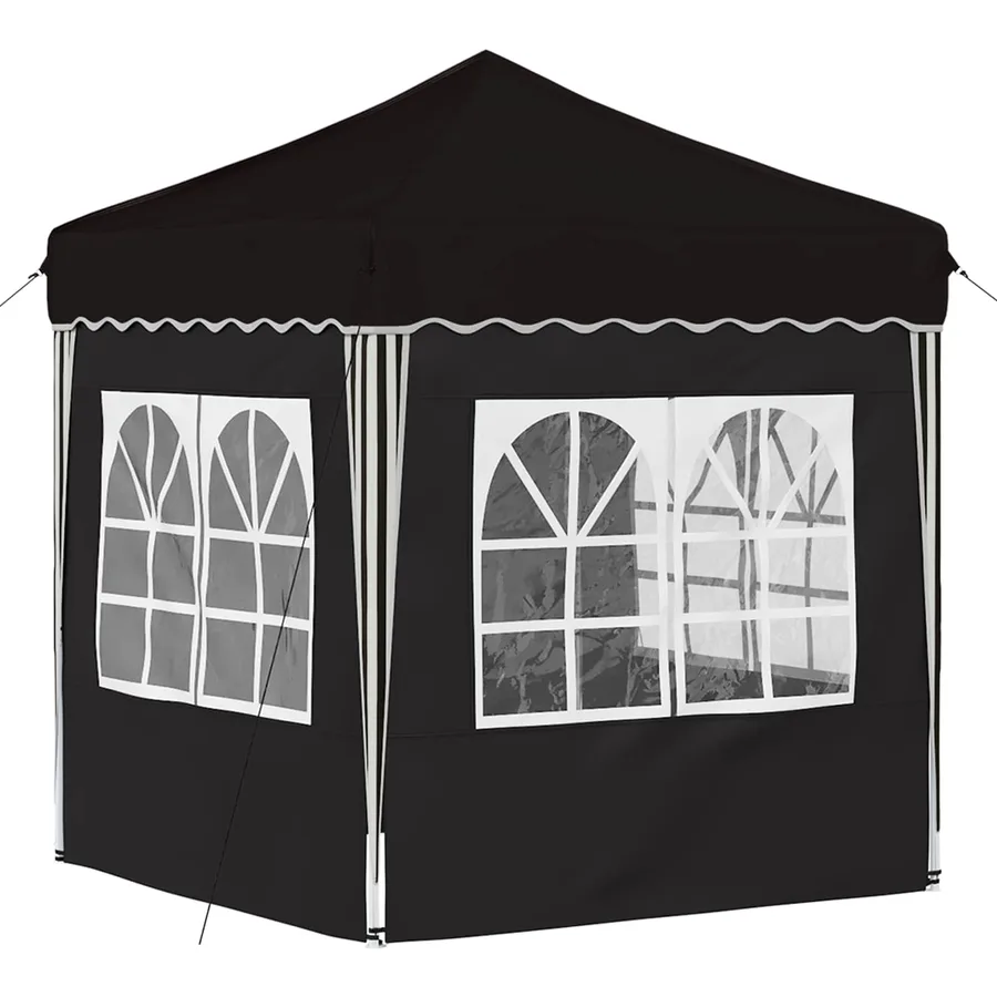 Tente de fête pop-up 195 x 195 x 245 cm Noir Tissu Oxford - 9
