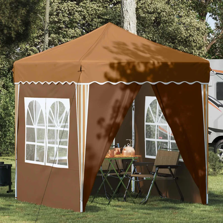 Tente de fête pop-up 195 x 195 x 245 cm Beige Tissu Oxford