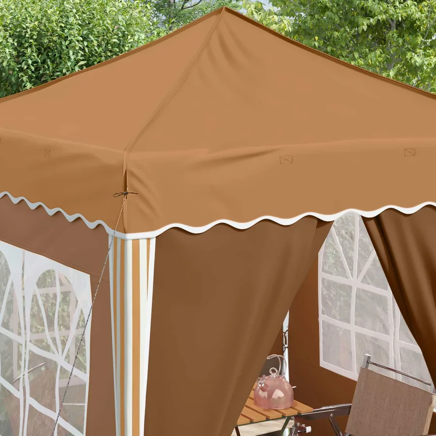 Tente de fête pop-up 195 x 195 x 245 cm Beige Tissu Oxford - 4