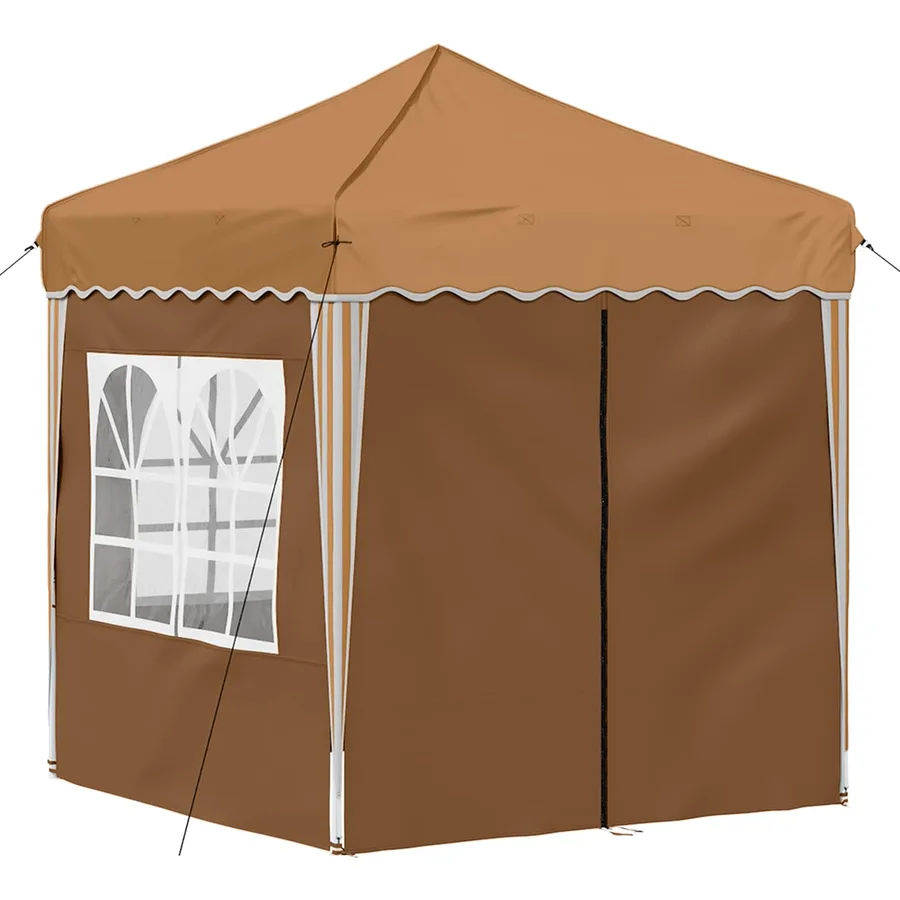 Tente de fête pop-up 195 x 195 x 245 cm Beige Tissu Oxford - 5