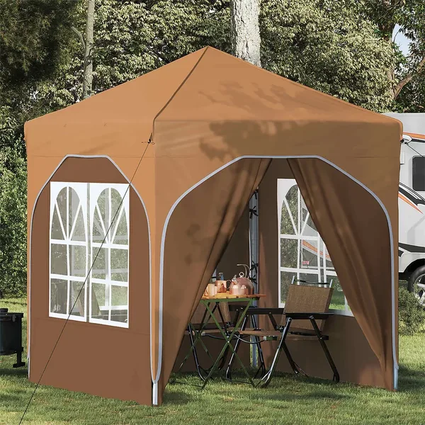 Tente de fête pop-up 192 x 192 x 245 cm Beige