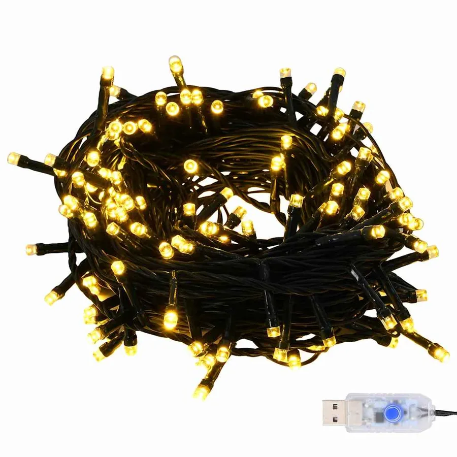 Ensemble de Boules de Noël avec 150 LED 61 pcs Rouge Plastique - 8
