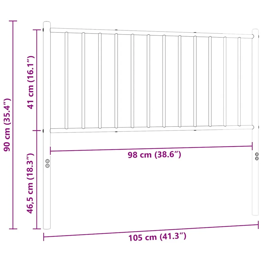 Tête de lit de remplacement métal blanc 100 cm - 8