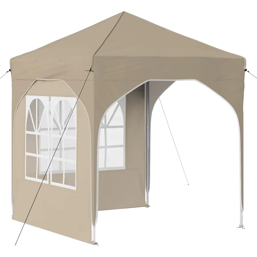 Tente de fête pop-up 192 x 192 x 245 cm Crème - 2