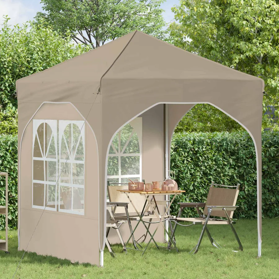 Tente de fête pop-up 192 x 192 x 245 cm Crème - 3
