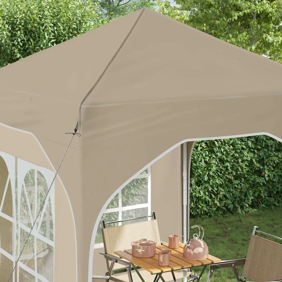 Tente de fête pop-up 192 x 192 x 245 cm Crème - 4