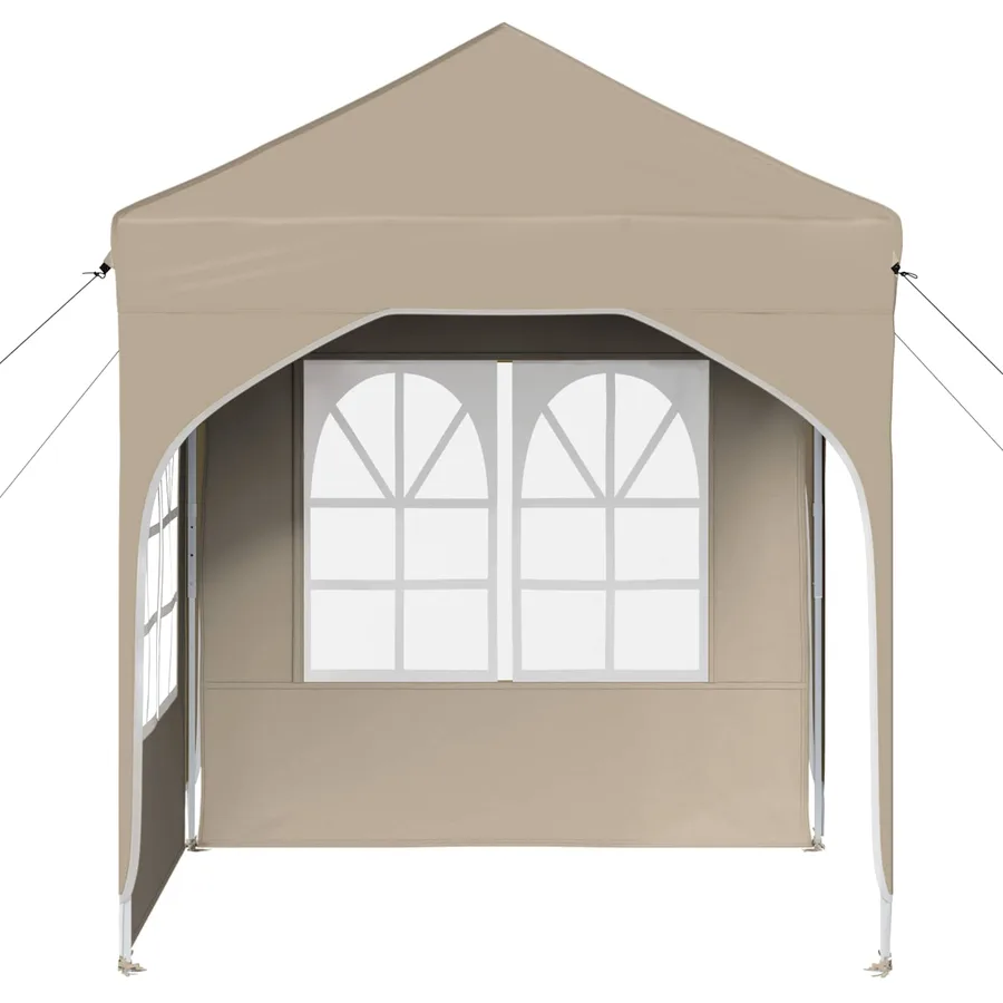 Tente de fête pop-up 192 x 192 x 245 cm Crème - 6