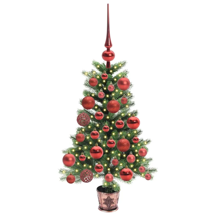 Sapin de Noël avec 150 LED avec support Vert 65 cm PE - 3