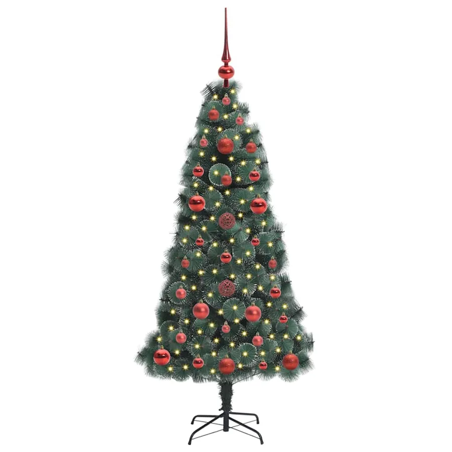 Arbre de Noël artificiel pré-éclairé avec ensemble de boules - 3