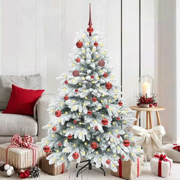 Sapin de Noël artificiel avec 150 LED Blanc 150 cm PE et PVC