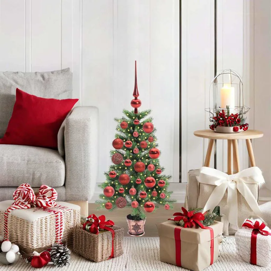 Sapin de Noël avec 150 LED avec support Vert 90 cm PE