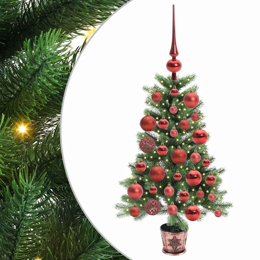Sapin de Noël avec 150 LED avec support Vert 90 cm PE - 2