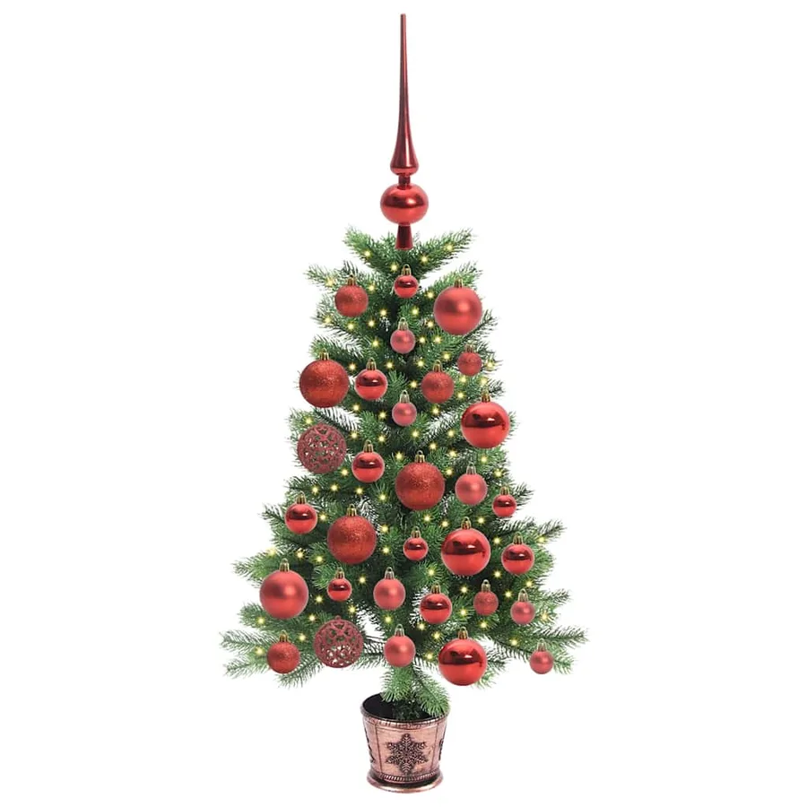 Sapin de Noël avec 150 LED avec support Vert 90 cm PE - 3